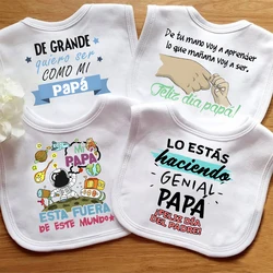 Worlds Greatest Dad Print Baby Bibs Newbron First Fathers Day Gift Baby Burp Cloths Infant Feeding Bibs Fathers Day Toddler Bib
