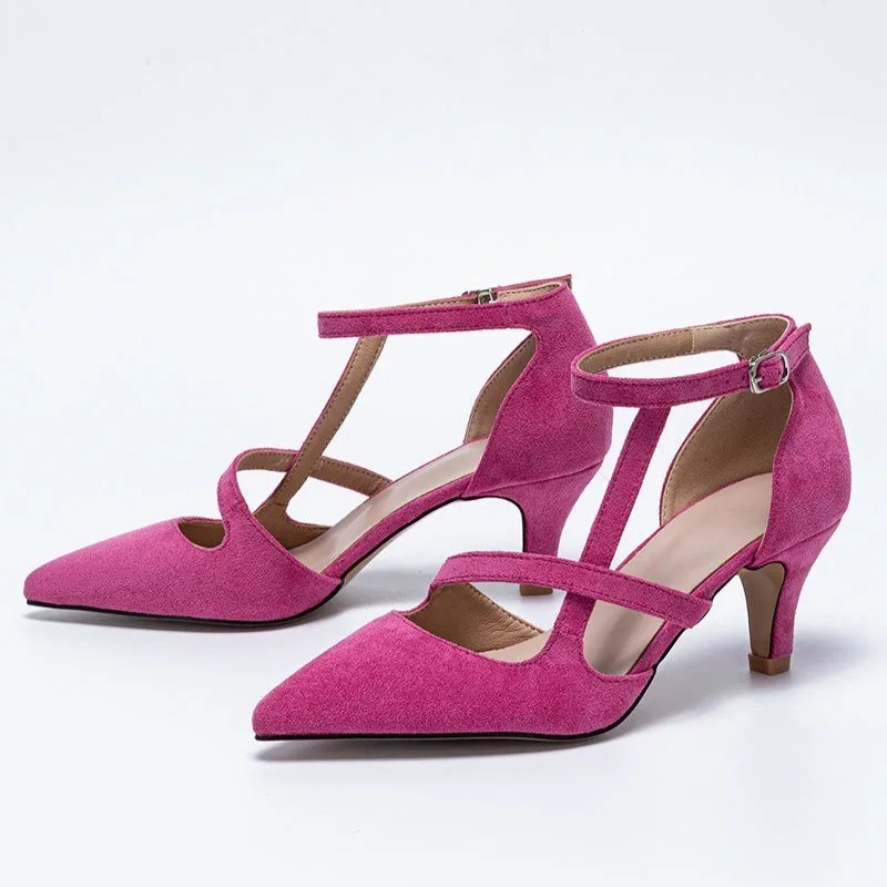 

Текстурированные женские босоножки с острым носком на каблуке-рюмочке, с ремешком на щиколотке, ажурные, модные, офисные туфли, большие размеры до 43, женские туфли на высоком каблуке