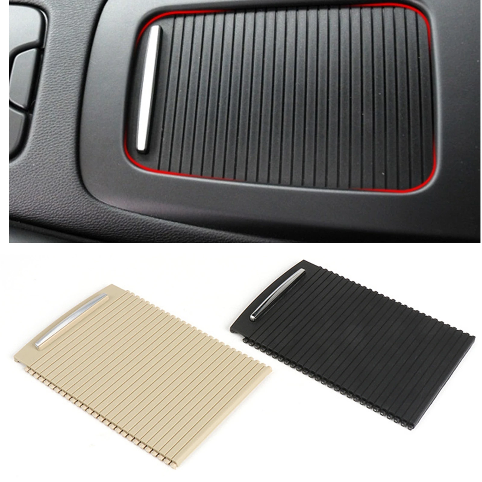 

Center Cup Holder Roller Blind Cover For BMW 3 Series M3 E92 E93 2005-2012 Beige/Black Central Water Drink Panel Shield Shade