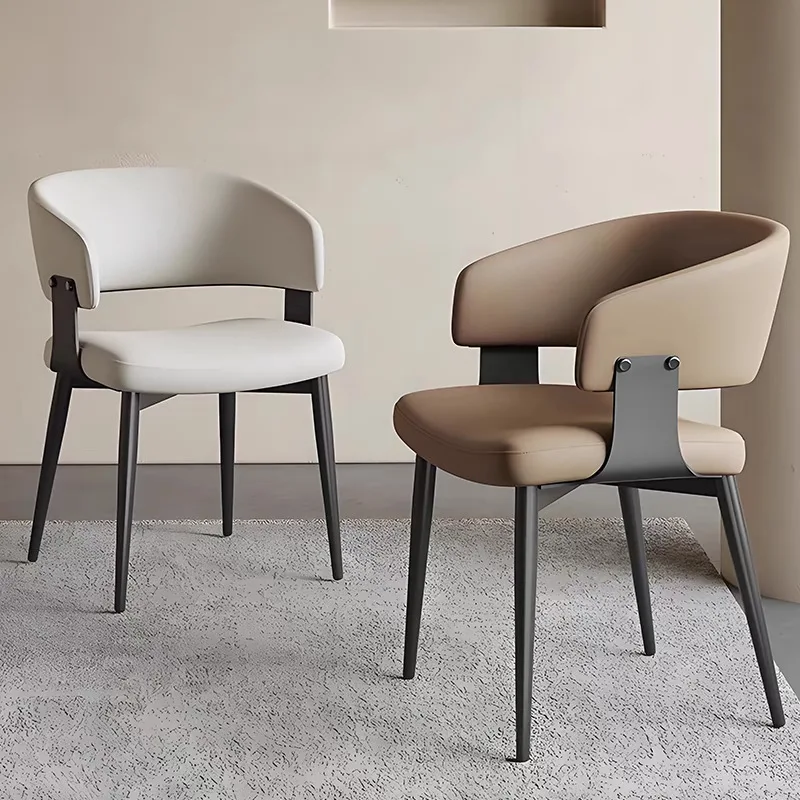 Backrest Dining Chair, Light Luxury Seat for Home Restaurant, Nordic Modern Minimalist Stool, Hotel Negotiation Chair