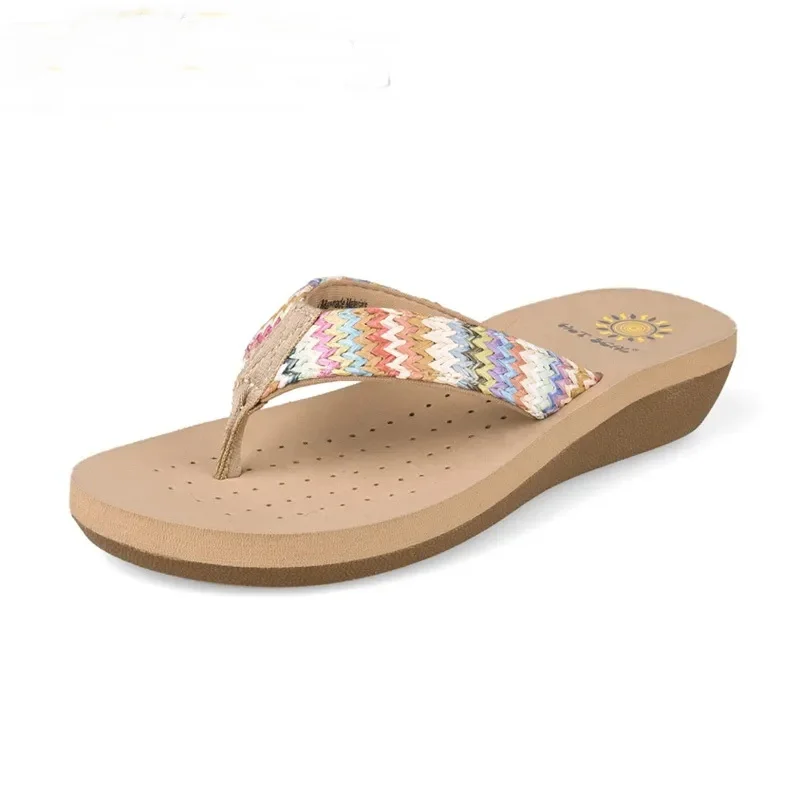 New Summer Style Flip-flops for Women\'s Bohemian Holiday Style Slope Sand Sandals Slippers Women