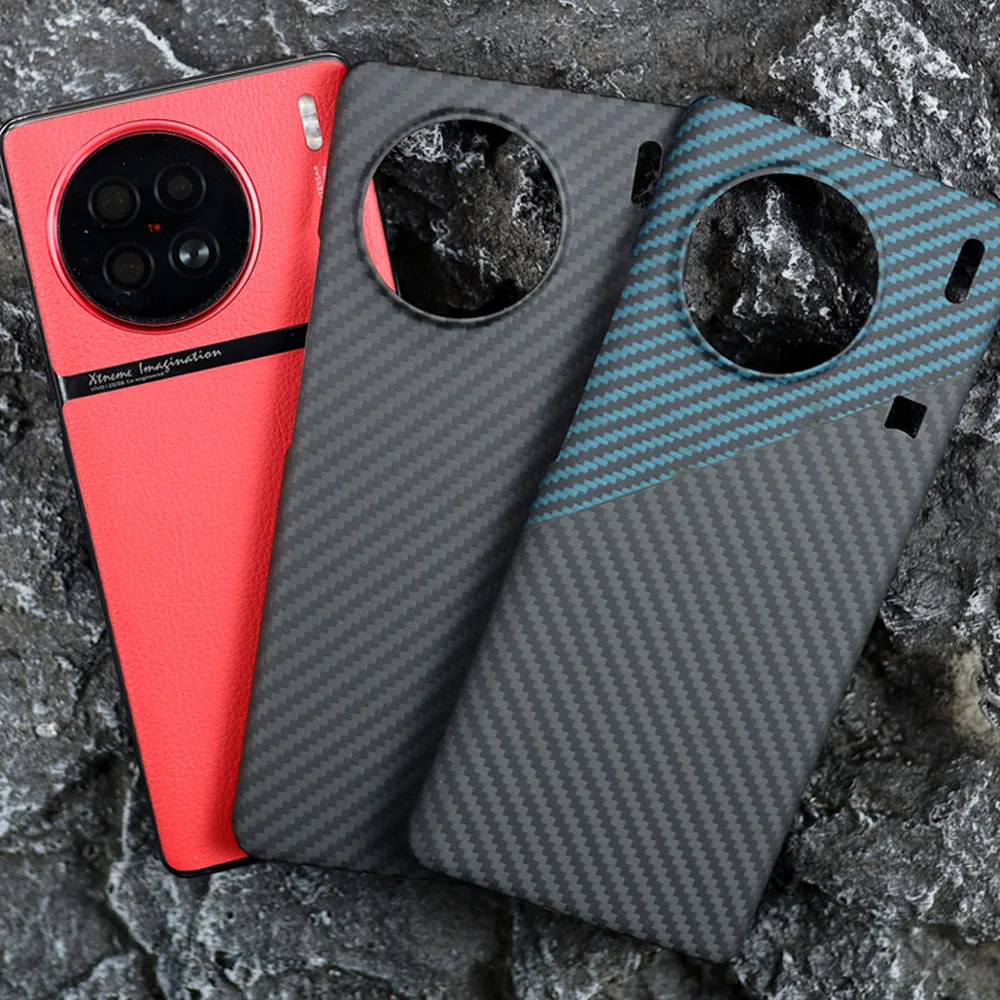 

Чехол из углеродного волокна для телефона VIVO X90 Pro Plus, тонкий защитный чехол из настоящего углеродного арамидного волокна для Vivo X90 Pro Plus X90Pro