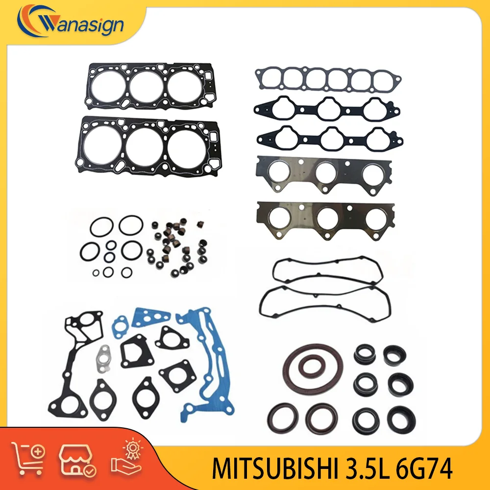 Engine Full Gasket Set Overhaul Gasket Kit For MITSUBISHI PAJERO 3.5L DOHC SOHC V6 24V 3.5 L 6G74 1998-2008