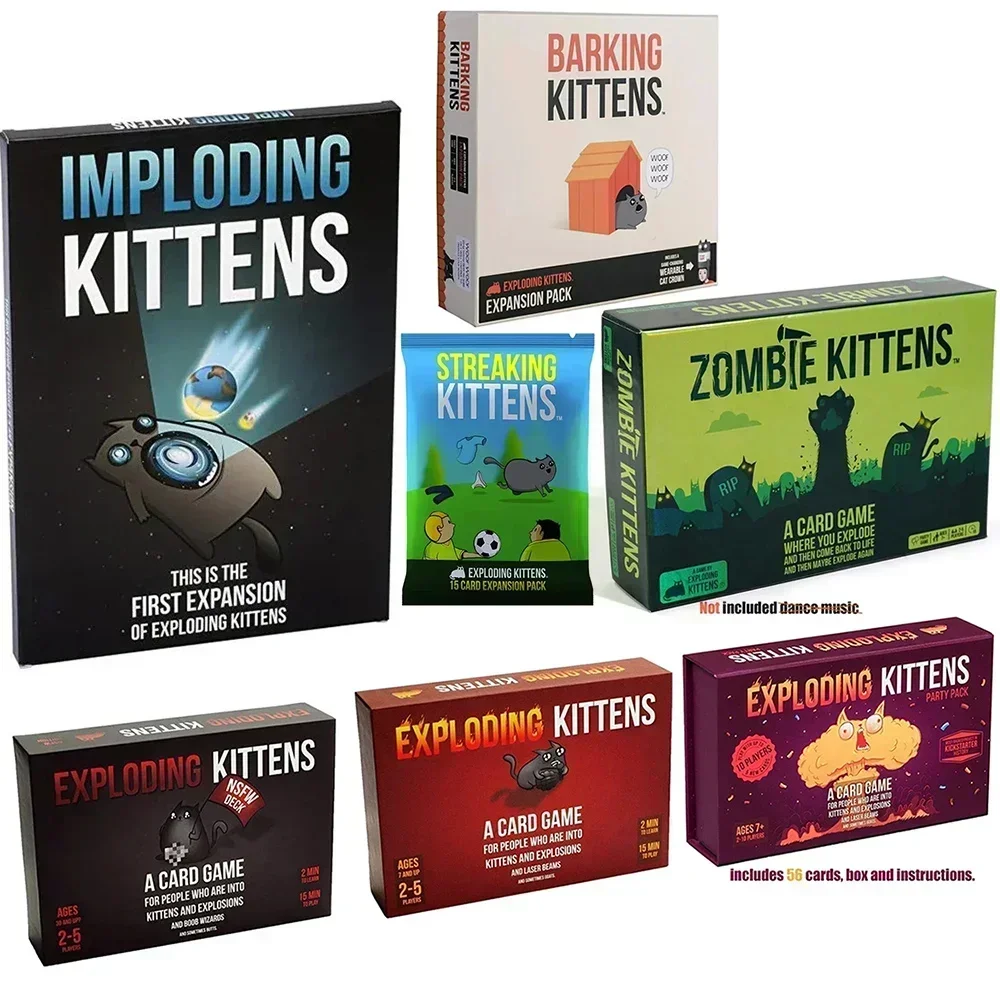 Exploding Kittens Card Game Original Edition NSFW Party Streaking Kittens Imploding Kittens Expansion Barking Kittens Bears vs B