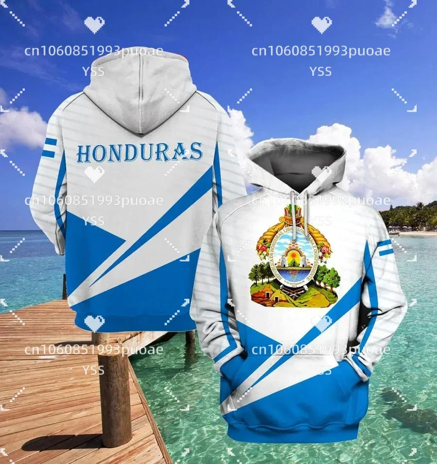 Spring And Autumn Men's Sweater 3D Print Honduras Pullover Hoodie Oversize Style Vintage Harajuku Casual Sportswear Zip Hoodie