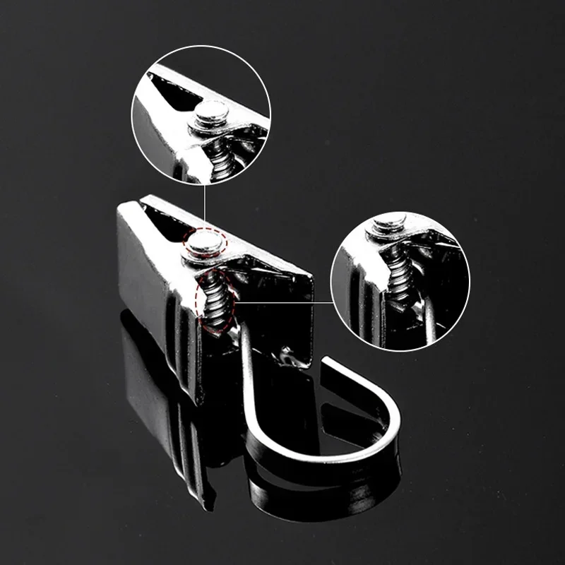 20 Pack Heavy Duty Stainless Steel Curtain Hooks with Clip - Sturdy Window Curtain Clip Accessories for Home Decor & Drapery
