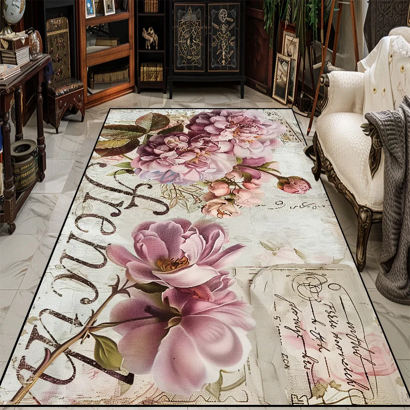Modern 3D Floral Living Room Decor Carpet Soft Flannel Rugs for Bedroom Bedside Modern Fashion Decoration Home Sofa Floor Mat 러그