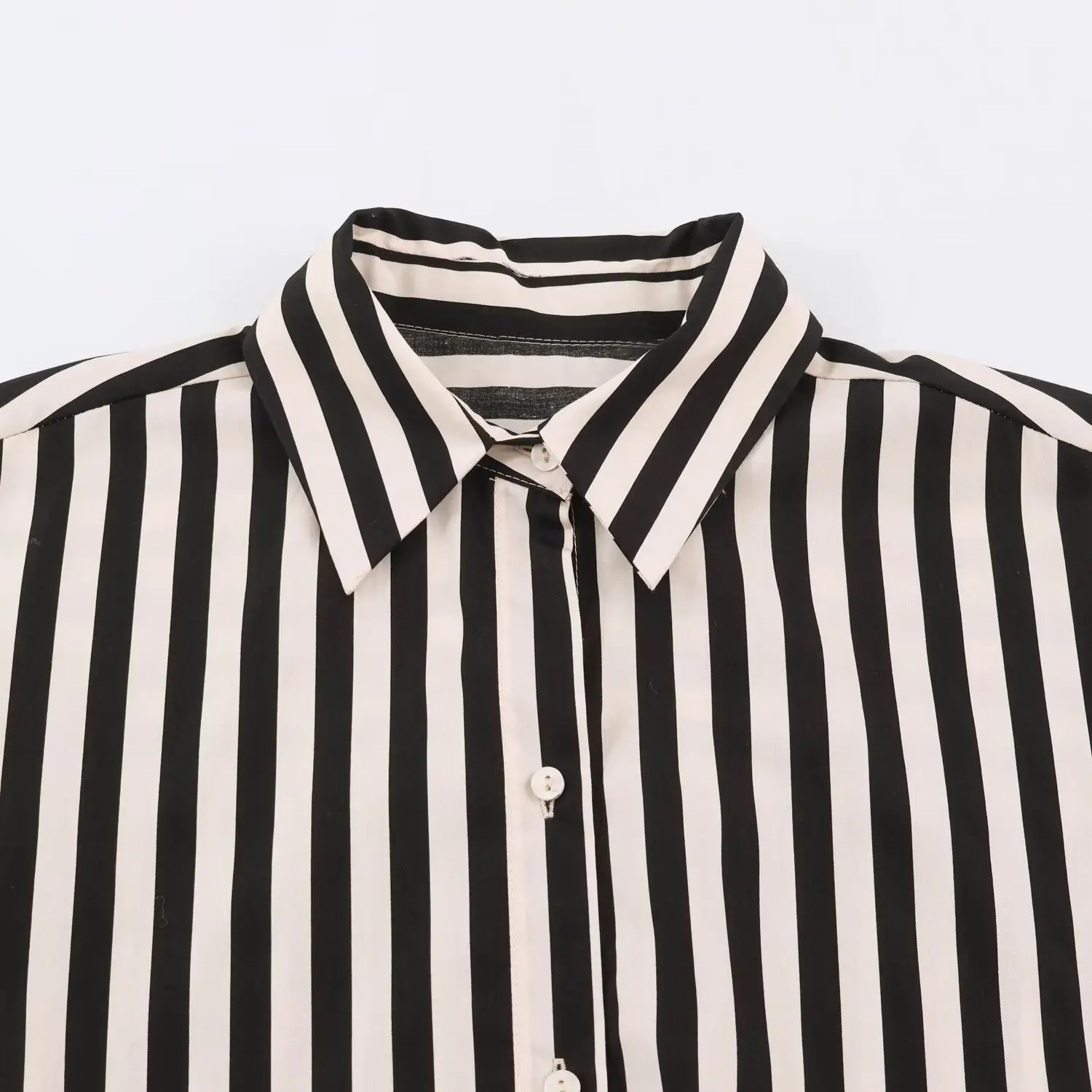 TFMLN Neue Damen Kontrastfarben Gestreiftes Hemd Langarm Gürtelbluse Elegante Knopfbluse 2026 Modische Revers Freizeithemd – Detail 4