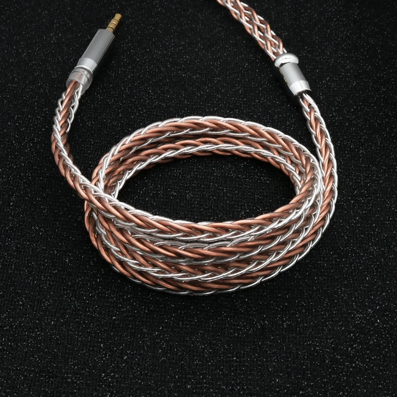 XINHS H18 8-adriges Kopfhörer-Upgrade-Kabel aus reinem Silber und Einzelkristall-Kupfer mit gemischtem Geflecht – Detail 3