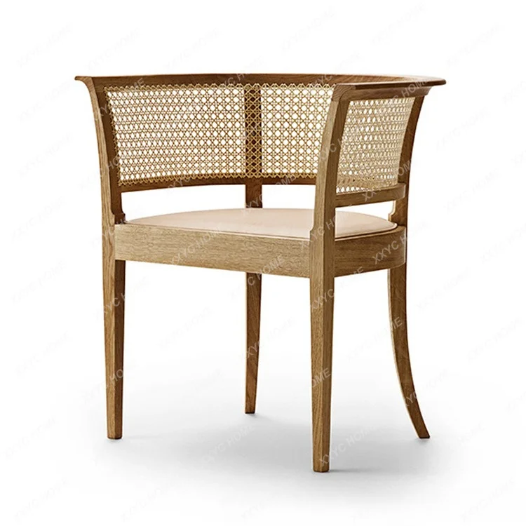 Solid wood simple modern  creative rattan art hotel restaurant balcony cafe homestay manufacturer handrail