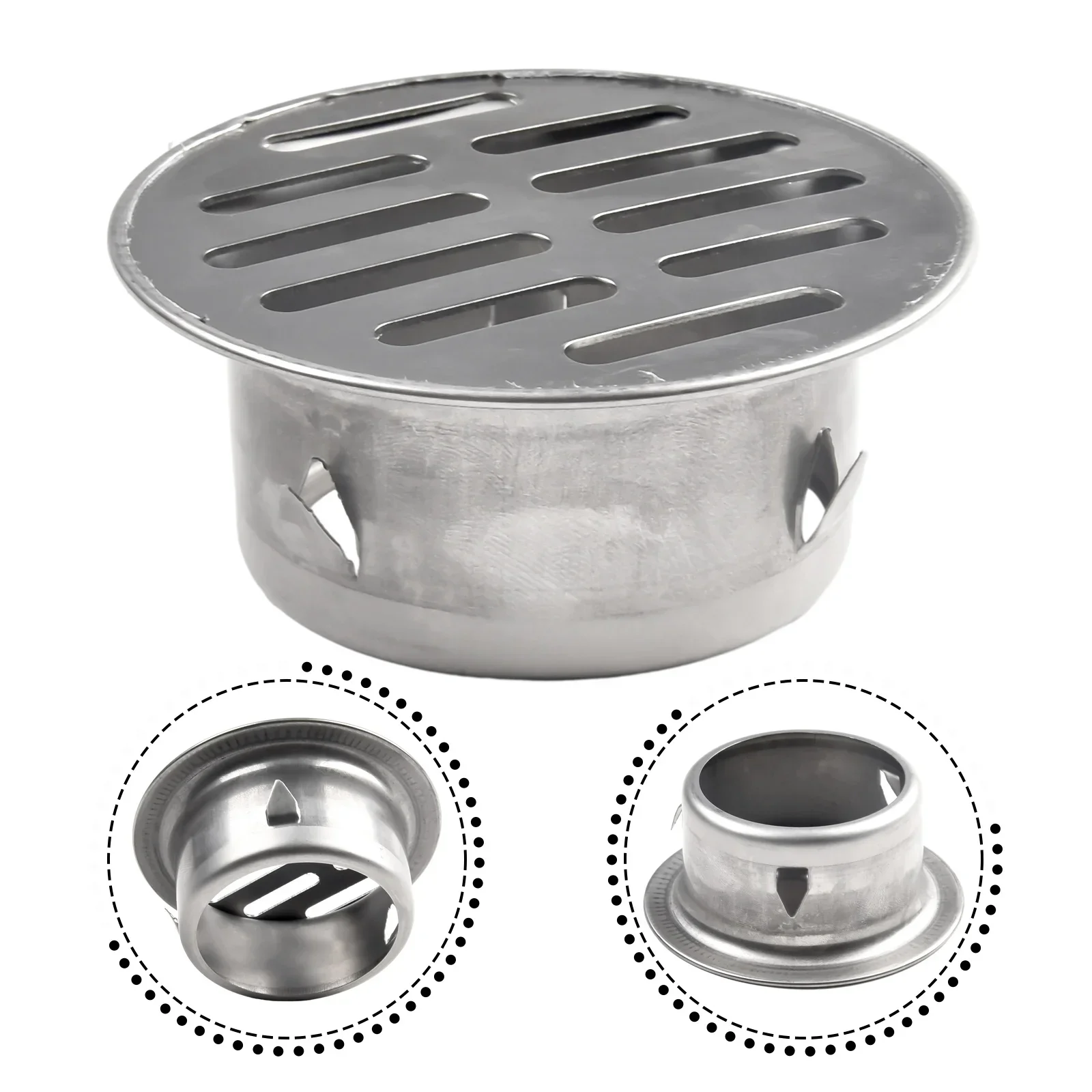 Easy Installation Stainless Steel Floor Drain Prevents Clogging Outdoor and Balcony Use Silver Color 50mm 200mm