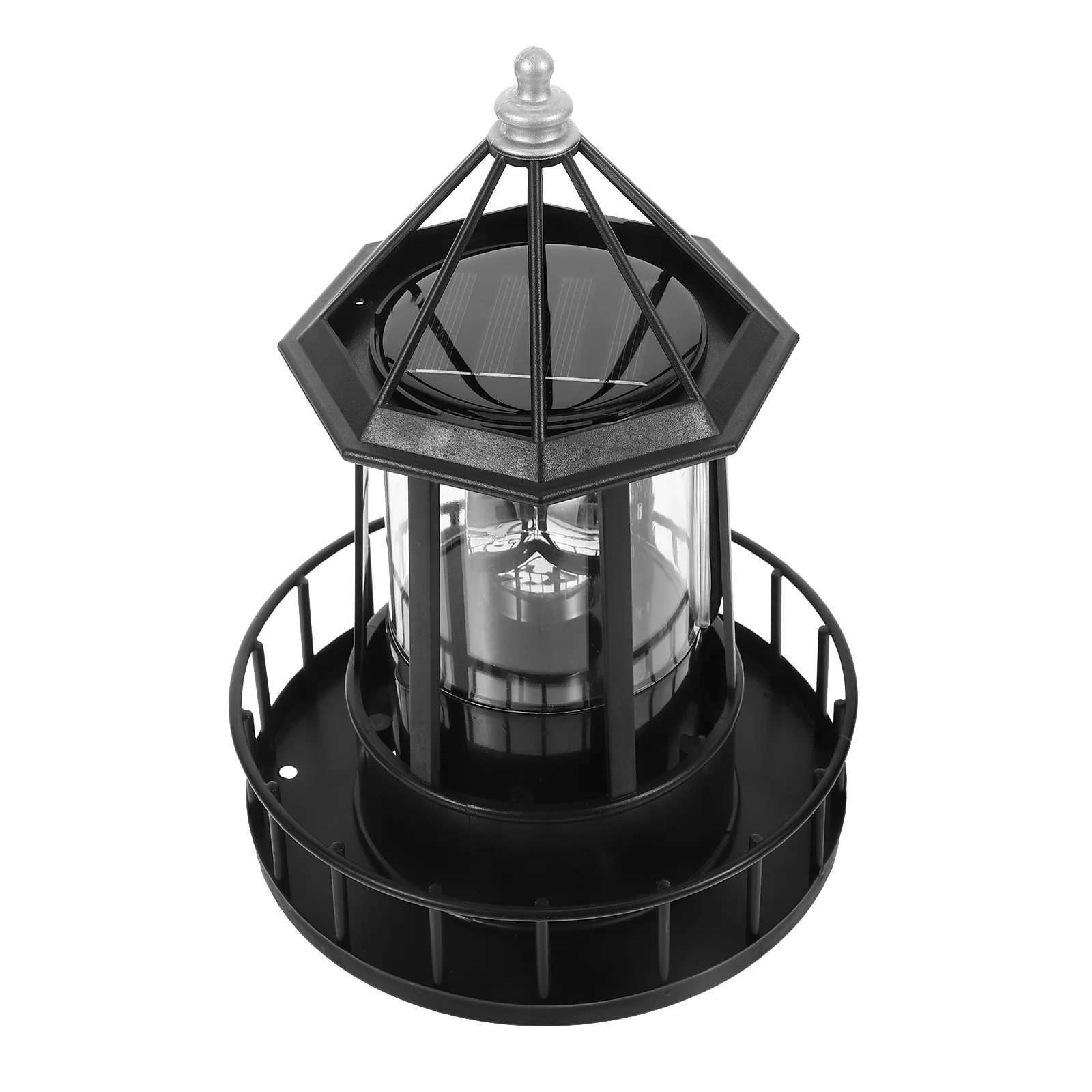 1pc 360° Rotating Lighthouse Solar Decorative Lamp Outdoor Landscape Lighting Waterproof LED Garden Light Auto On/Off Controller