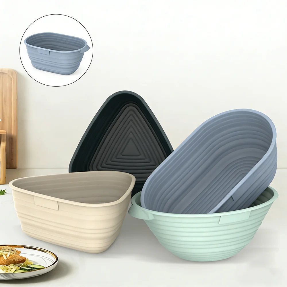 Cestas de silicona para fermentar pan, plegables, antiadherentes, recipientes para fermentar masa, excelentes suministros para hornear pan de masa madre