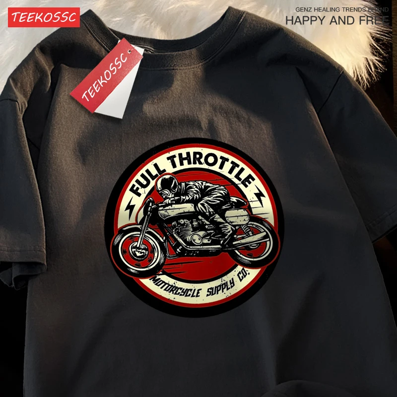 Vollgas Motorrad Wettbewerb T-Shirt Herren Harajuku lose T-Shirts Sommer Baumwolle T-Shirt Mode übergroße T-Shirt Kleidung