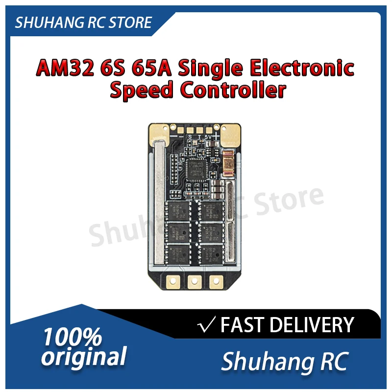

Shuhang RC AM32 6S 65A Single Electronic Speed Controller PWM Built-in 5V 3A BEC for FPV Drone Fixed-wing Boat Car Accessories