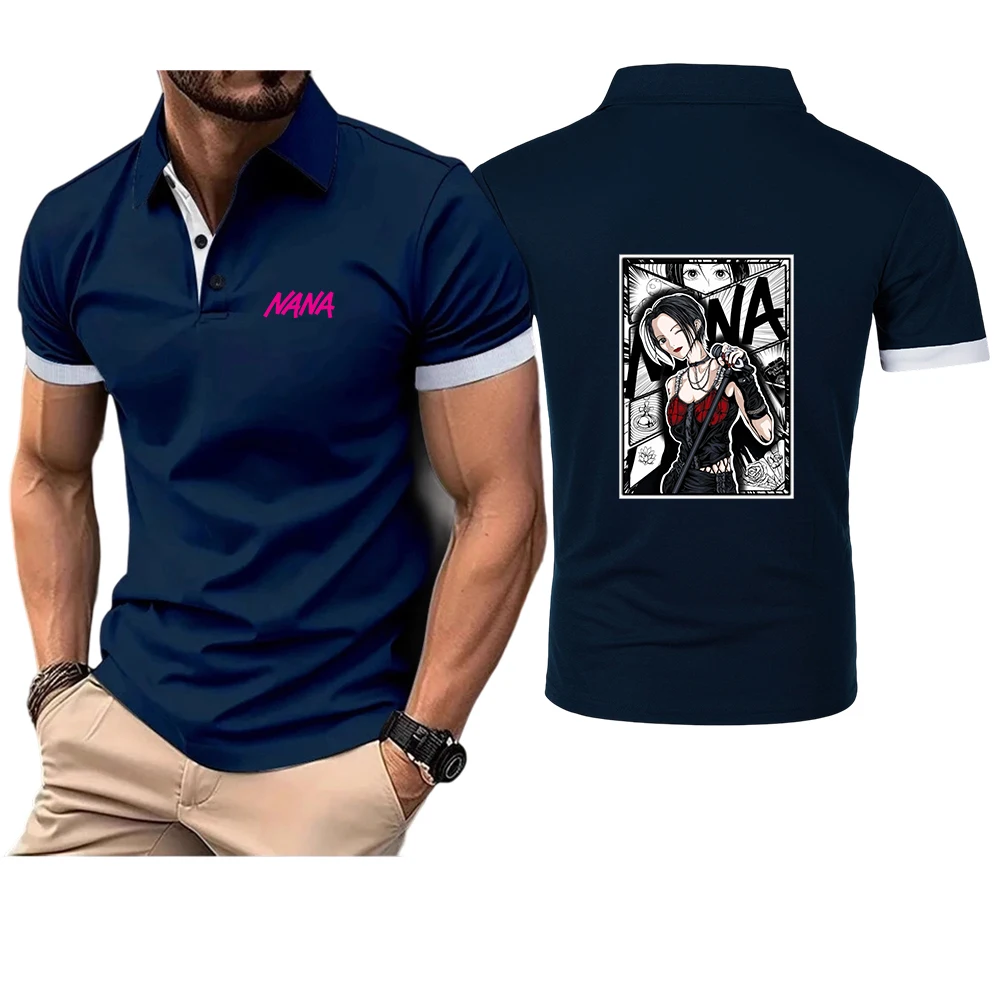Japanese Anime Nana Osaki Printing 2026 New Man's Summer Solid Color Short Sleeve High Quality Slim Fit Polo Shirt Tops view 3