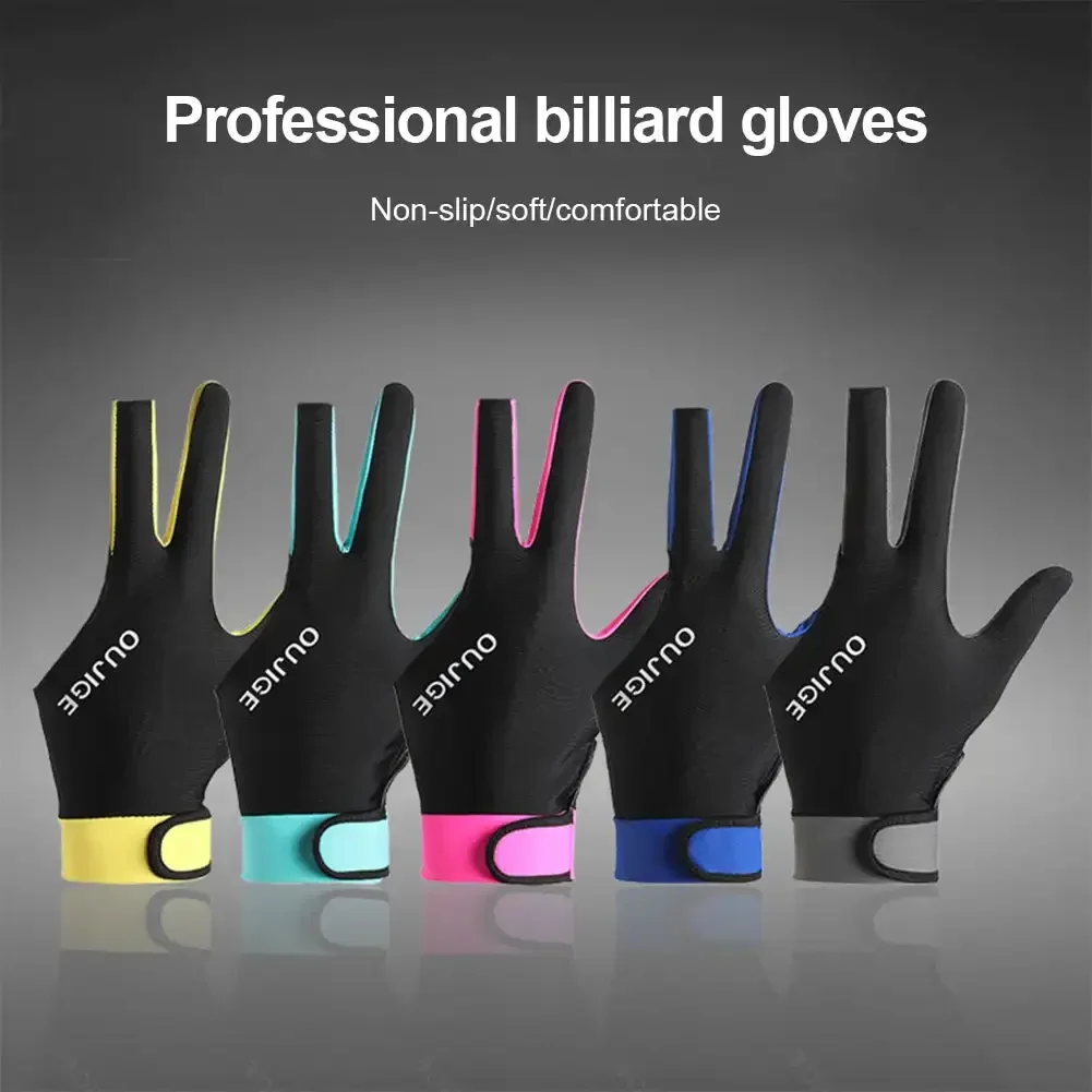 1Pc Three Fingered Billiard Gloves Pool Snooker Glove for Men Women Fits Both Left Hand Billiard Accessories