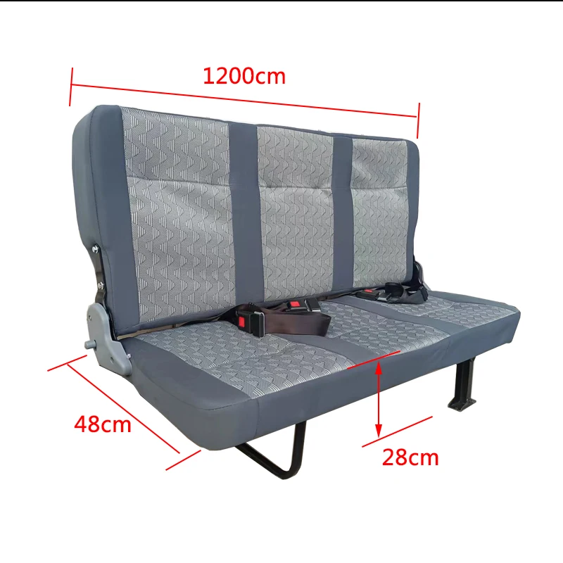 

Pull goods modified seat assembly double three-person foldable side-standing car side-hanging flat lying rollover seat
