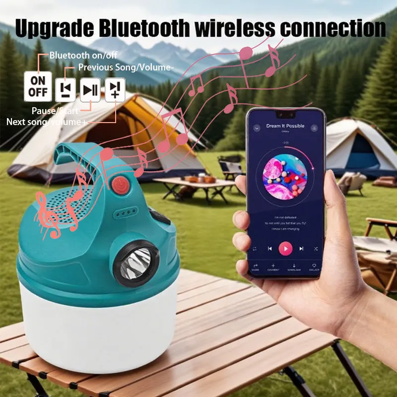 

Multi Functional Camping Light Portable Bluetooth Speaker Flashlight Waterproof Light Suitable Outdoor Hiking Camping Equipment