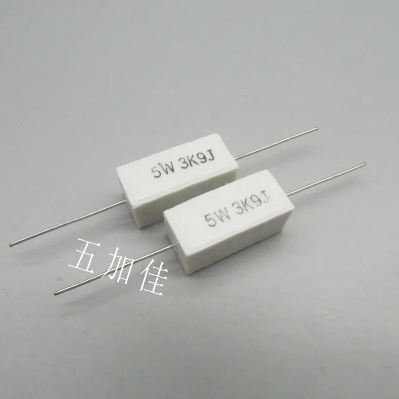 10-100pcs SQP 5W3K9J 5W 3.9K 5% Axial Non Inductive Cement Resistance Ceramic Resistance Copper Pin