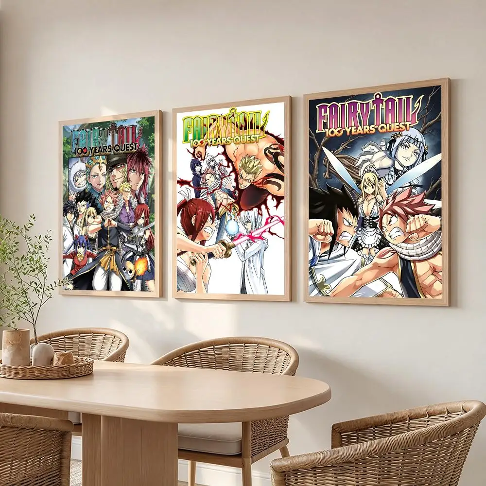 anime Fairy Tail 100 Years Quest Poster Poster HD Frameless Creamy Style Home Decor Wall Art for Living Room Bedroom Gift