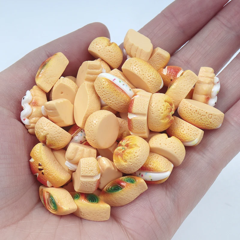 30/300Pcs Cute Mini Cartoon Miniatures Cake Bread Cookies Nail Art Resin Accessories DIY Craft for Nail 3D Decorations Decor