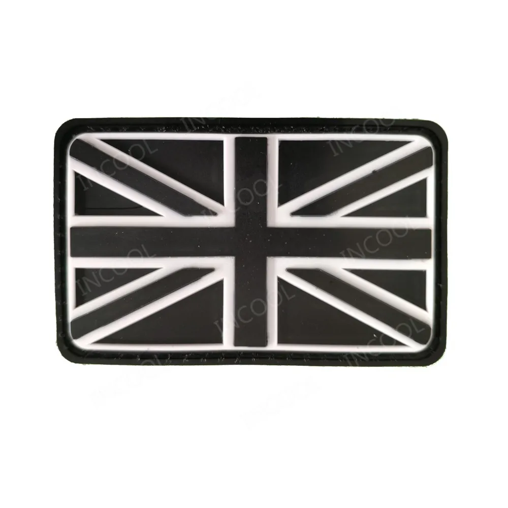 United Kingdom Flag Embroidered Patches Reflective UK GB GBR 3D PVC Rubber Great Britain Chevron Patches Embroidery Flags Patch