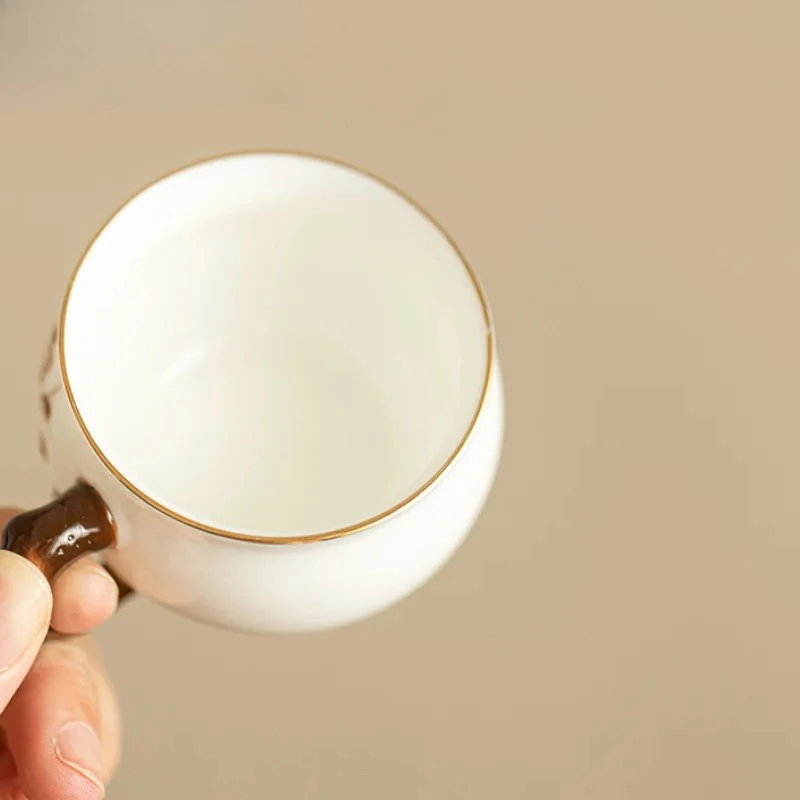 80 مللي بوتيك لحم الضأن الدهون اليشم الخزف فنجان الشاي اليدوية الإغاثة زهر البرقوق كوب رئيسي تذوق القهوة القدح النساء الكونغ فو Teaset