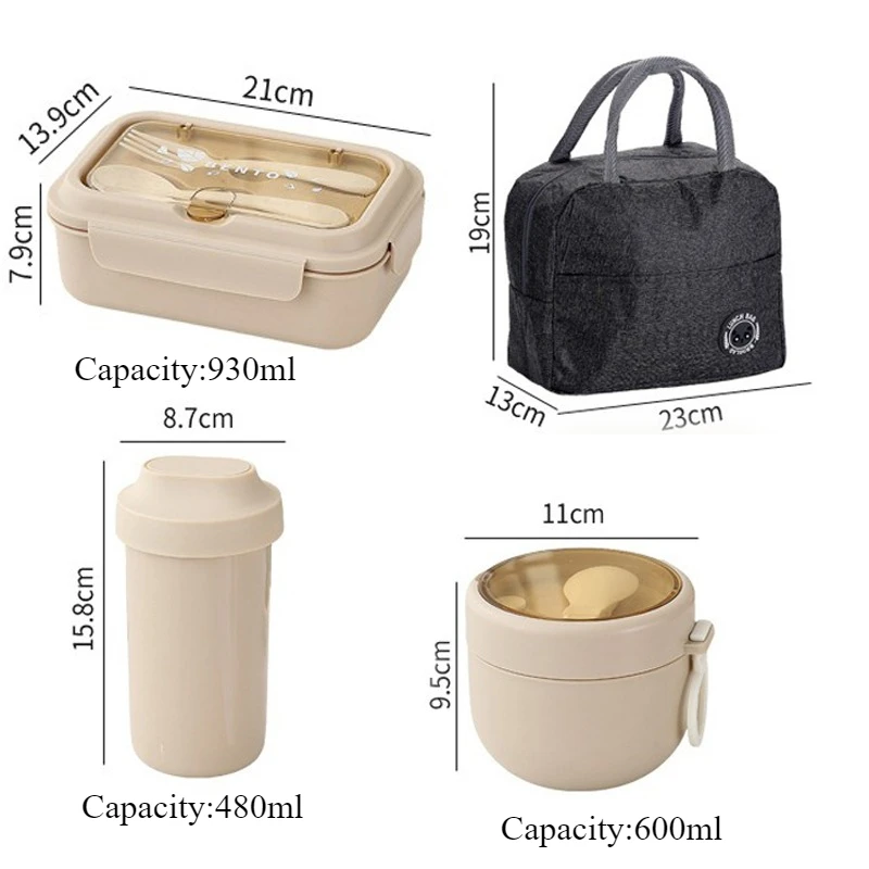 JUSTINLAU Lunch Box Portable for Children School Bento Box Compartment Sealed Food Container with Tableware Microwavable Heating view 6