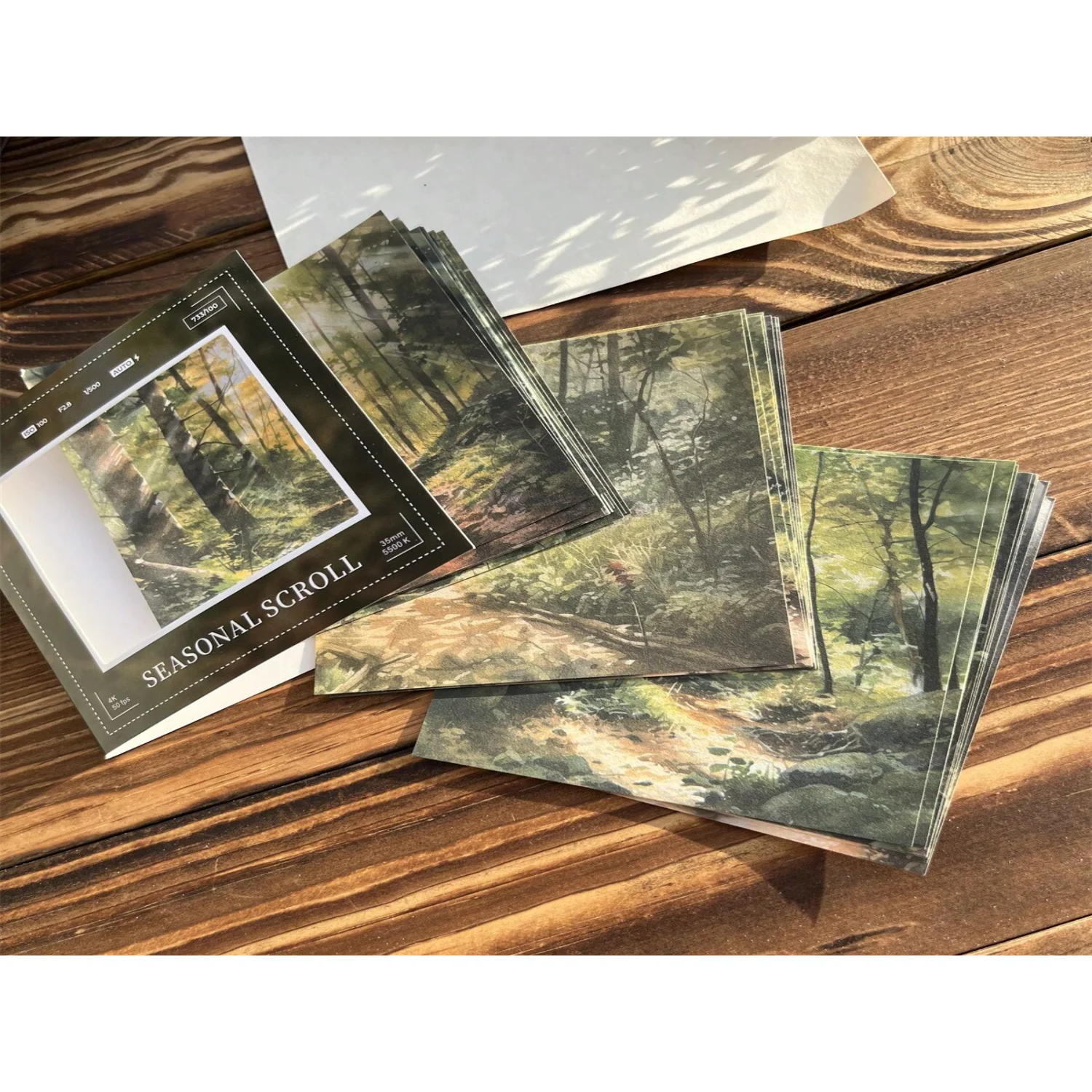 

30pcs/Pack Landscape Theme Paper Four Seasons Scenery Series Retro Landscapes Scrapbook Paper, Journal Collage Background Paper