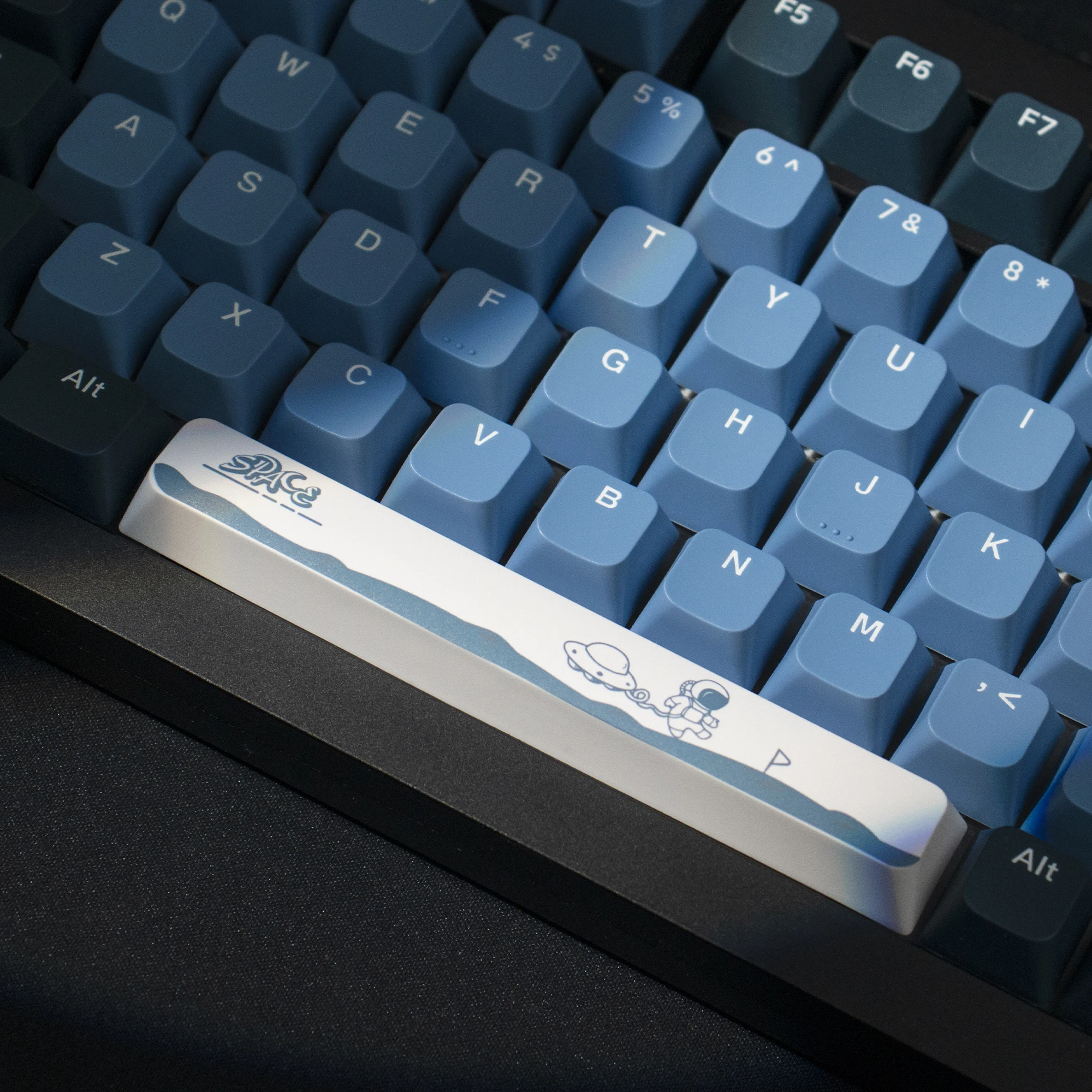 146 teclas espacio exterior PBT teclas perfil MDA tinte personalizado Sub para 60% 65% 75% 100% Cherry Gateron MX interruptores Teclado mecánico