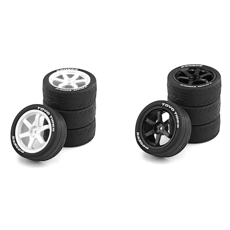 4PCS 68Mm 1/10 RC Racing Car Tires On Road Touring Drift Car Tyre Wheel For TT01 TT02 XV01