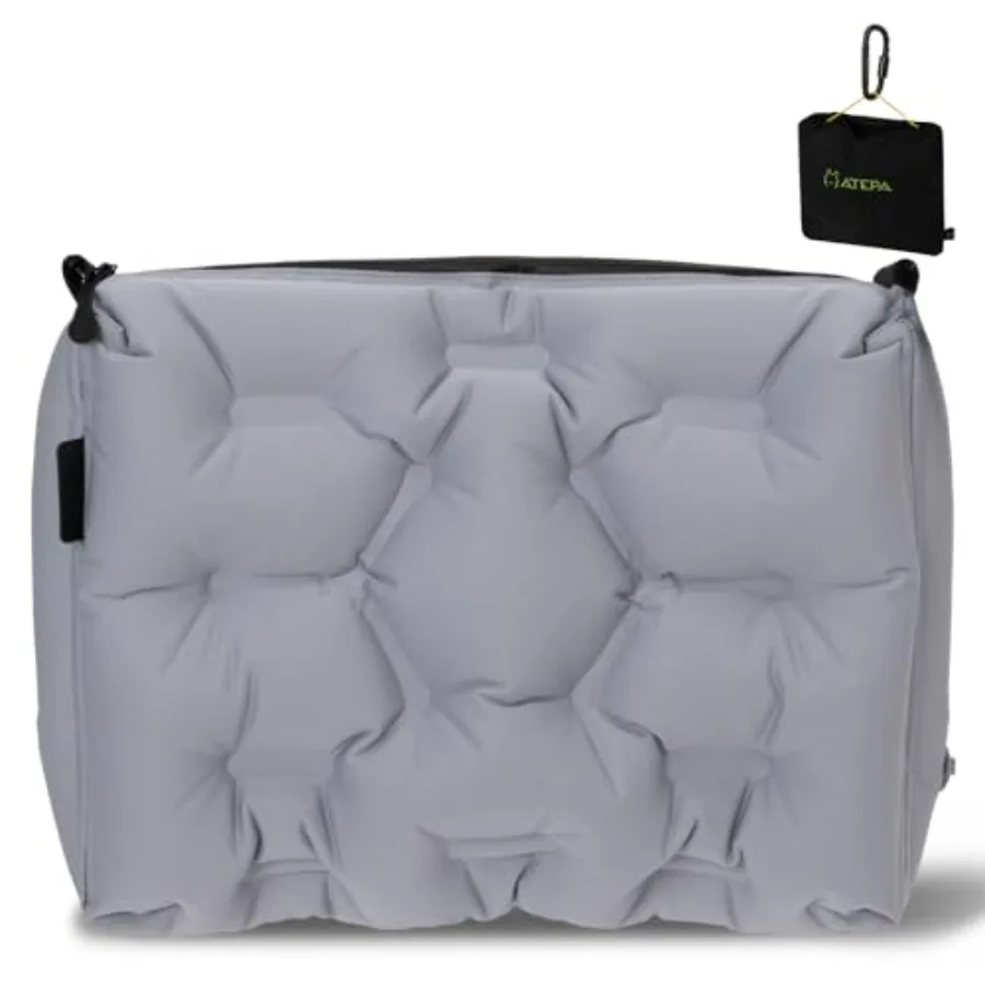 

Надувная дорожная подушка 4-в-1: портативная, для шеи и спины, ультралегкая, с защитной сумкой на молнии