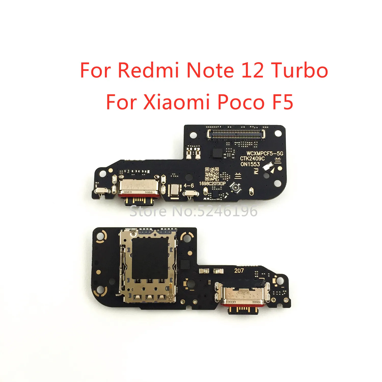 1pcs USB Port Connector Dock Charging Board Flex Cable For Redmi Note 12 Turbo For Xiaomi Poco F5 Replace Parts