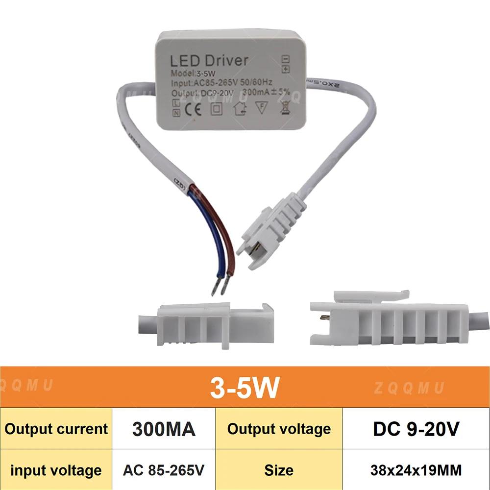 LED Driver Constant Current 300mA 600mA AC85-265V LED Power Supply 3-5W 4-7W 8-12W 12-18W 18-25W 20W Indoor Lighting Transformer