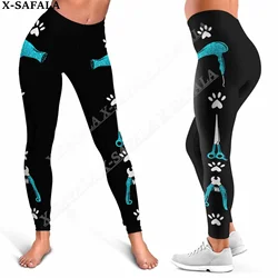 Mallas con estampado 3D para mujer, pantalones de Yoga para chica, ropa deportiva de verano, ideal para peluquería, aseo de mascotas, estilo perro, 5