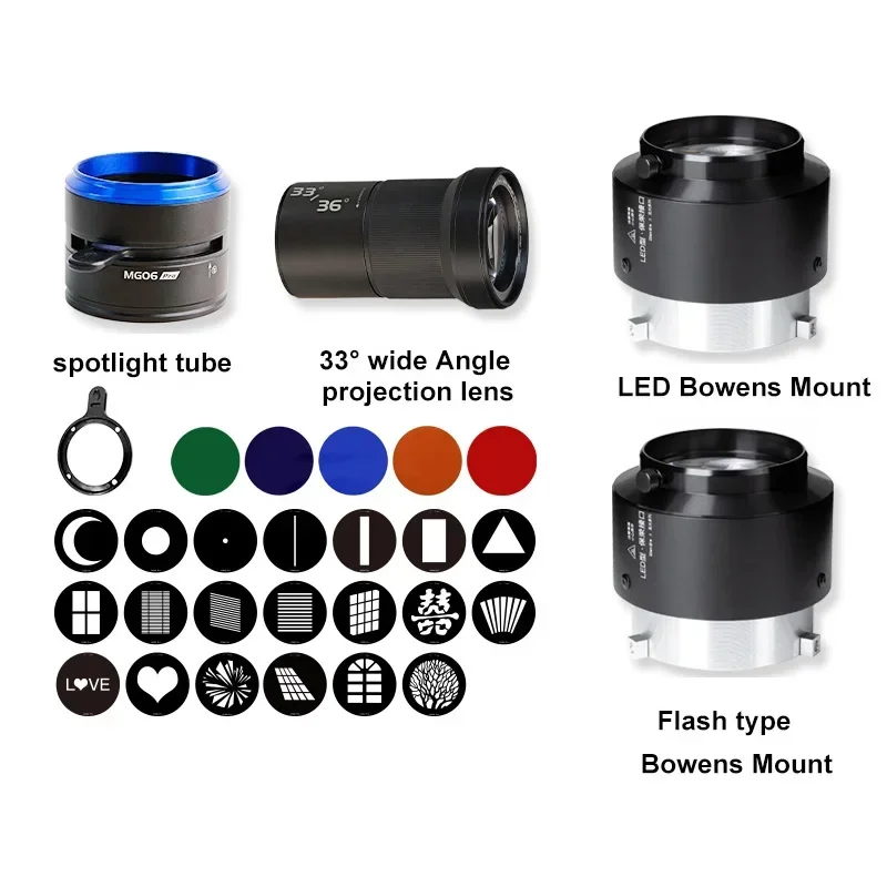 MIAOTU MG06 Pro Bowens Mount focaling kerucut Snoots optik untuk fotografi lampu Flash lampu foto seni efek khusus