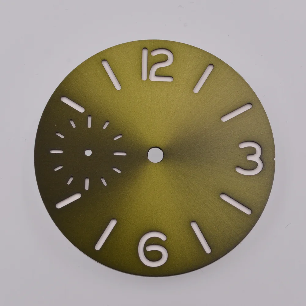 Tarcza zegarka 37 mm czarna biała niebieska zielona tarcza zielona świecąca tarcza pasuje do mechanizmu ETA 6497 Seagull ST3600 — zdjęcie 4
