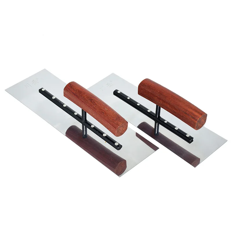 2Pcs Plastering Trowel Set 27cm+30cm Stainless Steel Finishing Trowel Hardwood Handle Wall Cement Putty Construction Hand Tool