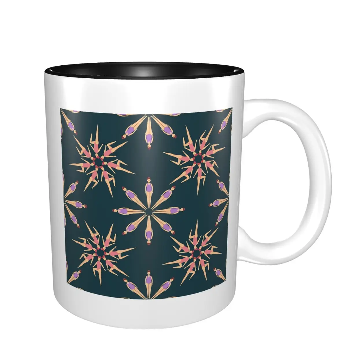 Navy Blue Artistic Swimming Synchronized Swimming Mug Funny Ceramic Coffee Cups Tea Mugs Milk Cup Drinkware Gifts for Woman Man
