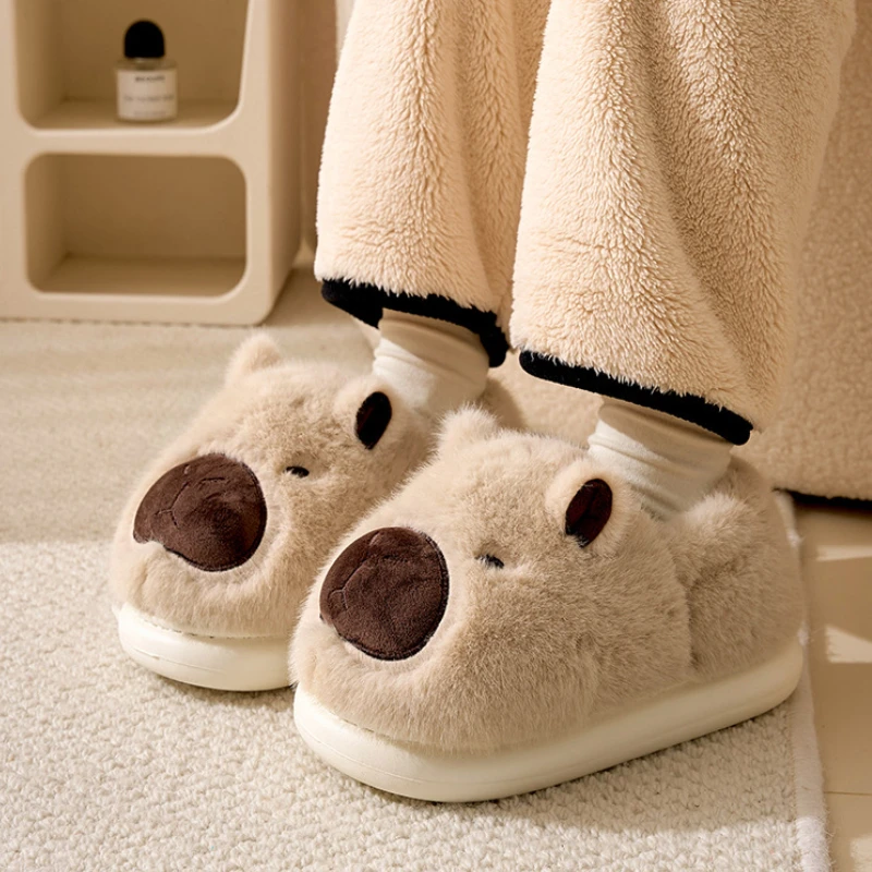 الكرتون القبيح لطيف نعال من القطن 2024 شتاء منزل جديد عدم الانزلاق الدافئة لينة أسفل النعال أحذية نسائية مريحة للاستخدام اليومي