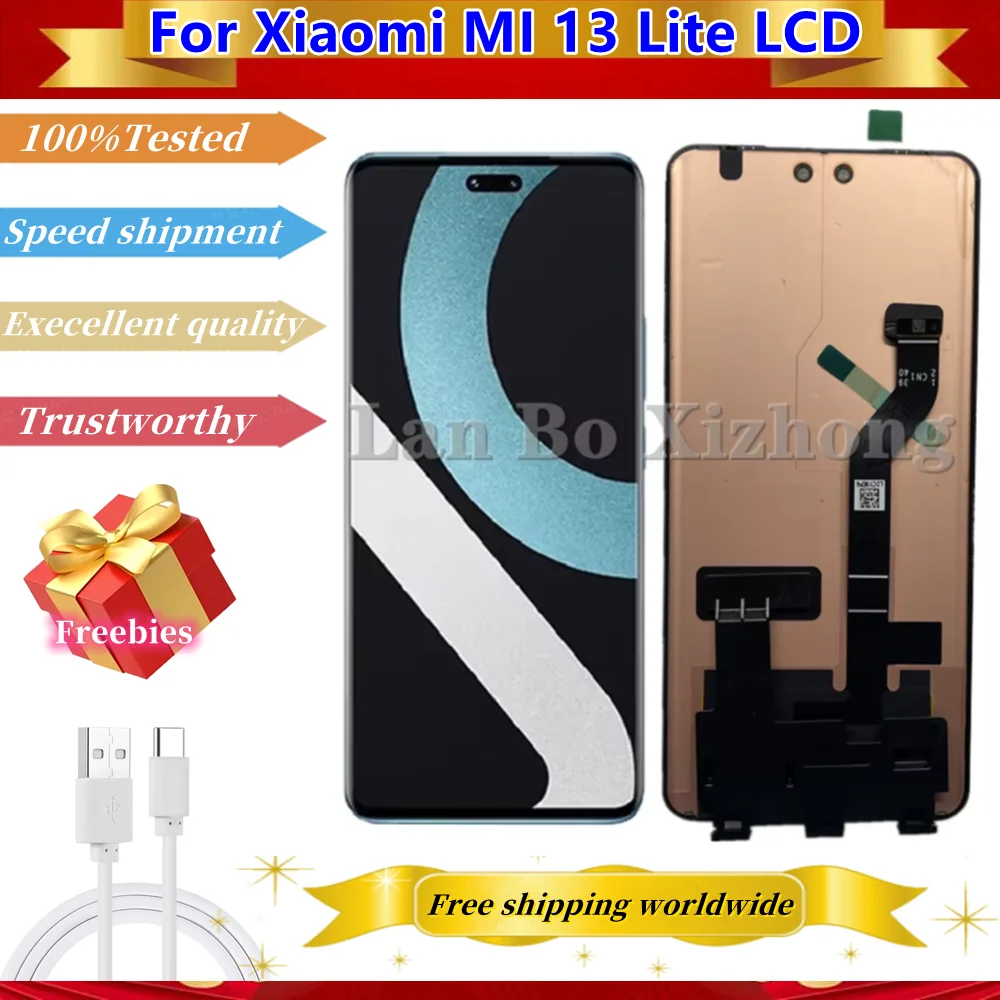 amoled-lcd-655-for-xiaomi-civi-2-mi12lite-ne-mi13-lite-lcd-display-touch-screen-digitizer-assembly-for-xiaomi-mi13-lite-lcd