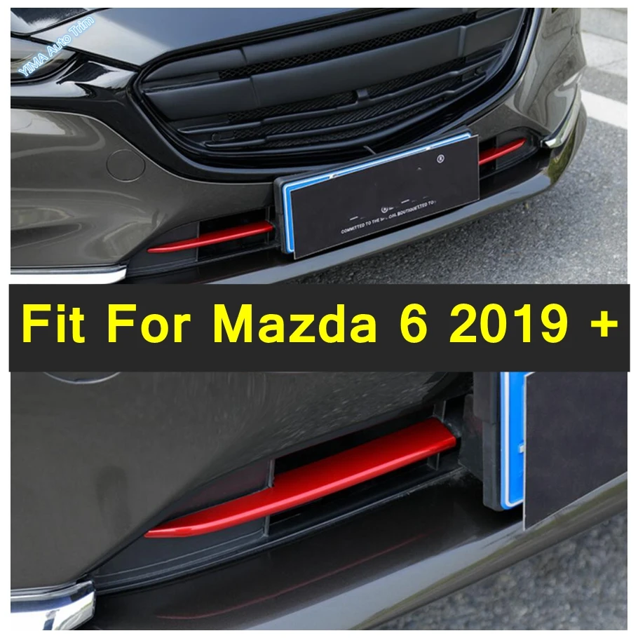 

Car Front Bumper Under Net Grille Grid Lip Molding Cover Stripes Trim Kit For Mazda 6 2019 - 2024 Exterior Refit Kit Accessories