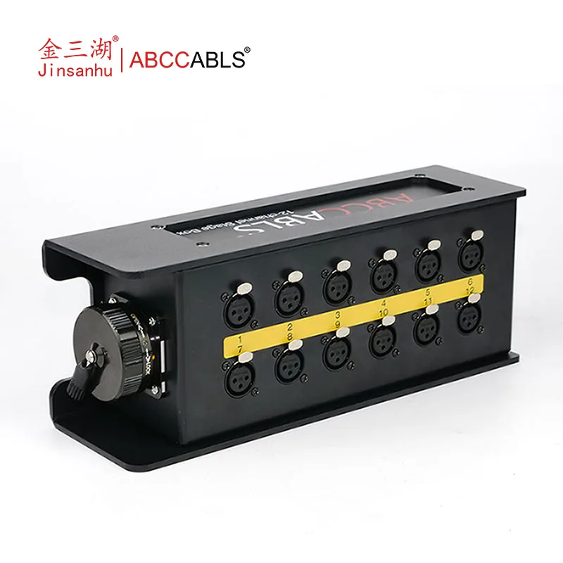 ABCCABLS 12 Way 37Pins Audio Stage Box 12Channel XLR Audio Splitter Quick Connect To Fan 19Pin Socapex To 12XLR Female Stage Box