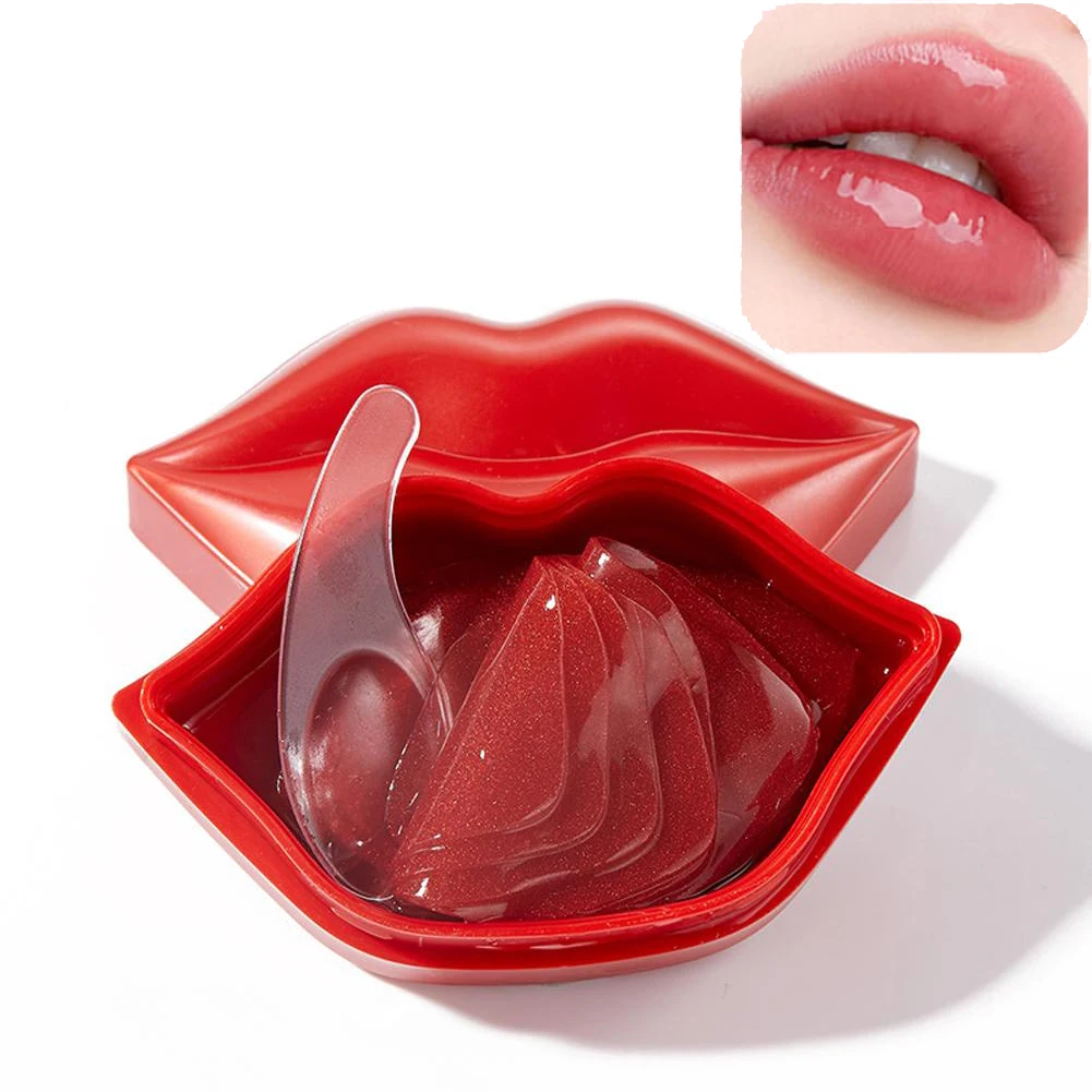 20PCS Moisturizing Collagen Lip Masks, Crystal Lip Pads for Moisturizing Plumping Lips Care, Overnight Lip Repair for Dry Lips
