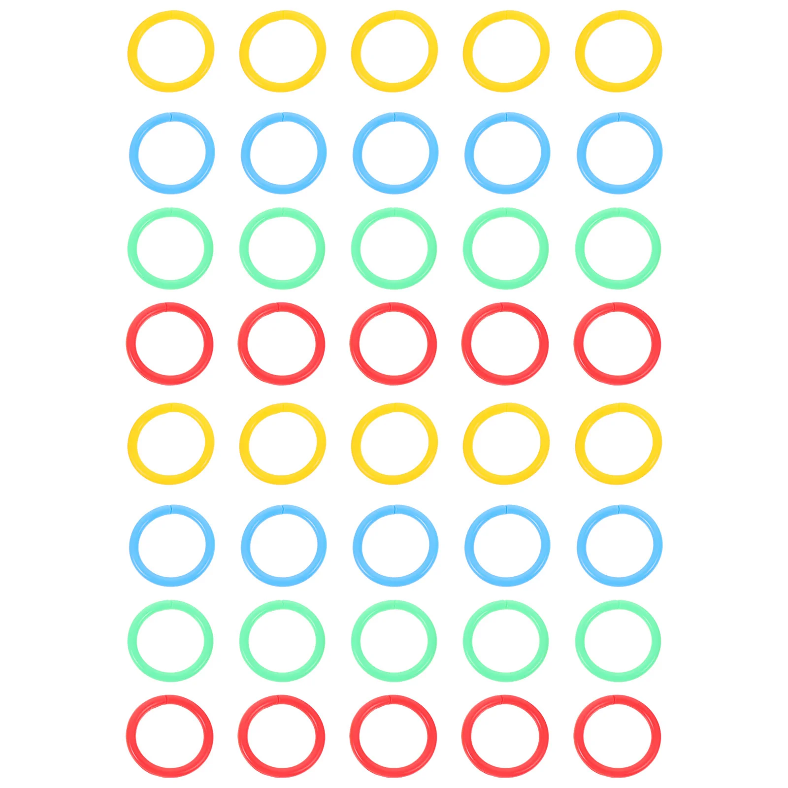 40 Pcs Card Loose-leaf Ring Buckle Binder Clips Beaded Keychain Wristlet Plastic Holder Rings for Flash Cards