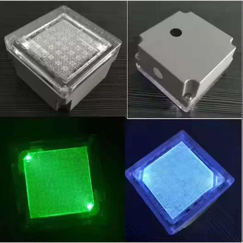 97x97x60mm Solar Floor Tile Light IP68 Waterproof Cast Aluminum Garden Lighting with Automatic Switch for Outdoor Pathway