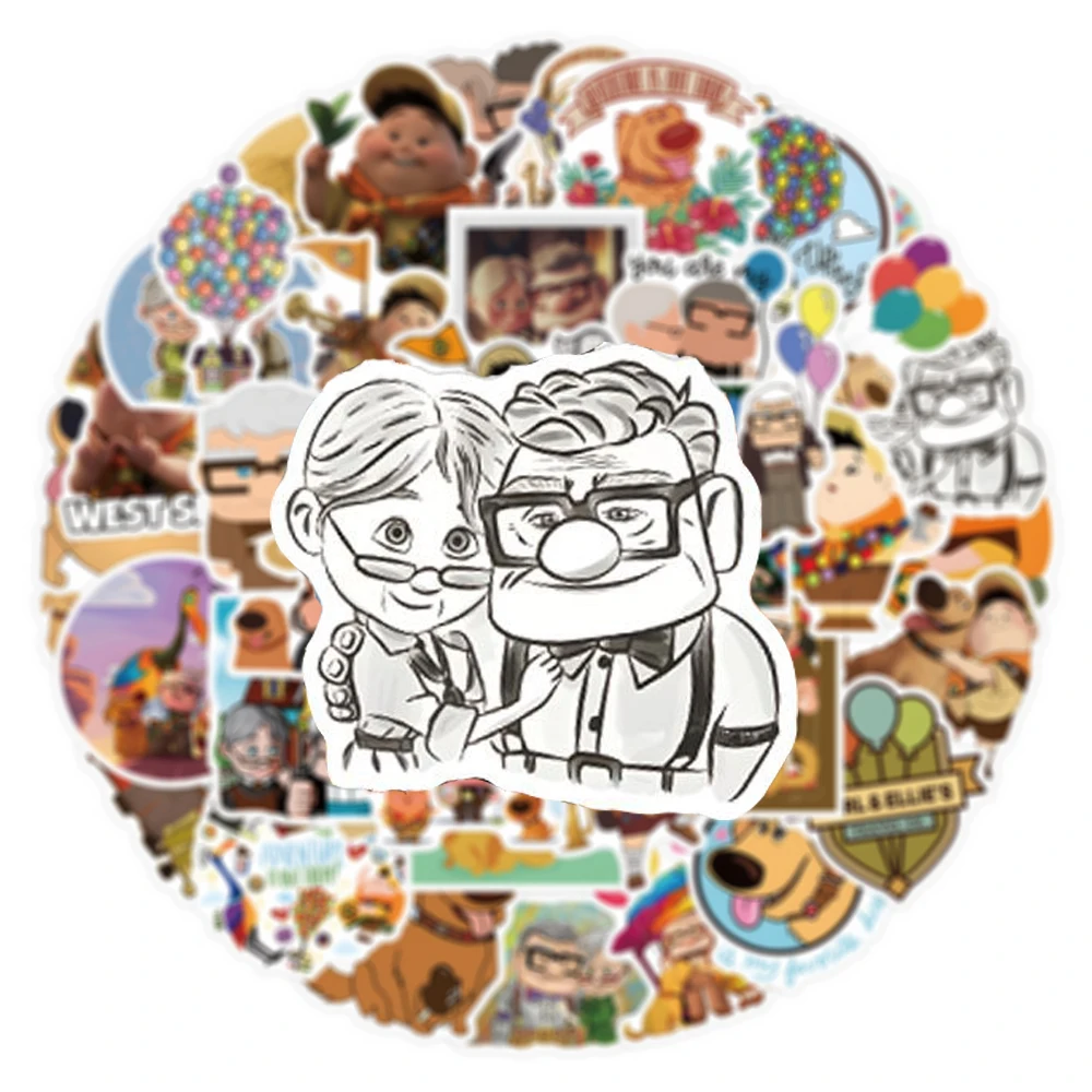 

10/30/50pcs Disney Cute Pixar Anime Movie Up Stickers Funny Cartoon Decals Toy DIY Skateboard Bike Phone Decoration Sticker Gift
