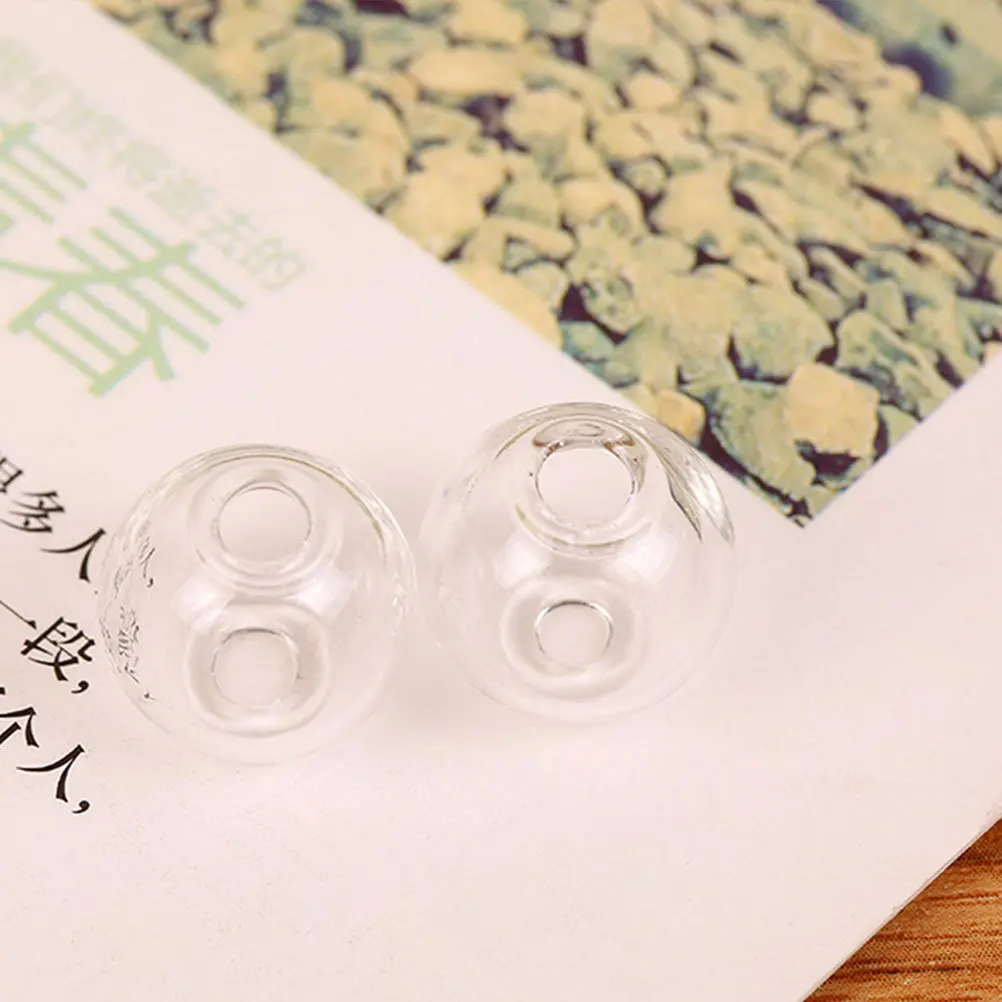 

100Pcs Glass Jewelry Accessory Hollow Transparent Ball DIY Earrings Necklace Bracelet Keychain Decorative Making Supplies