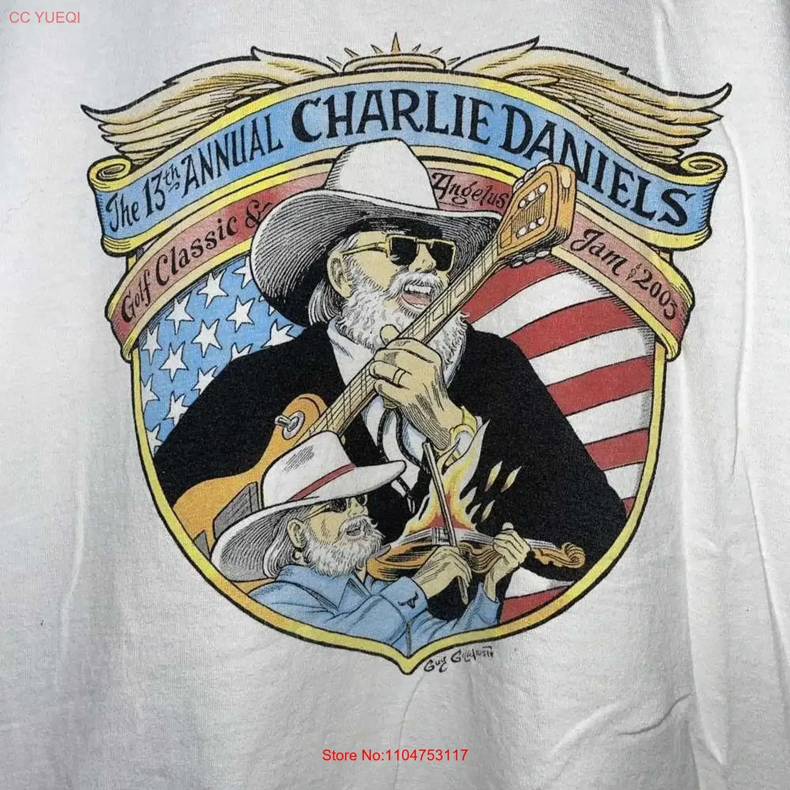 Vintage 2003 CHARLIE DANIELS Cotton T Shirt Concert S to 5XL EL785 vintage Washed homme Stretched streetwear designer clothes